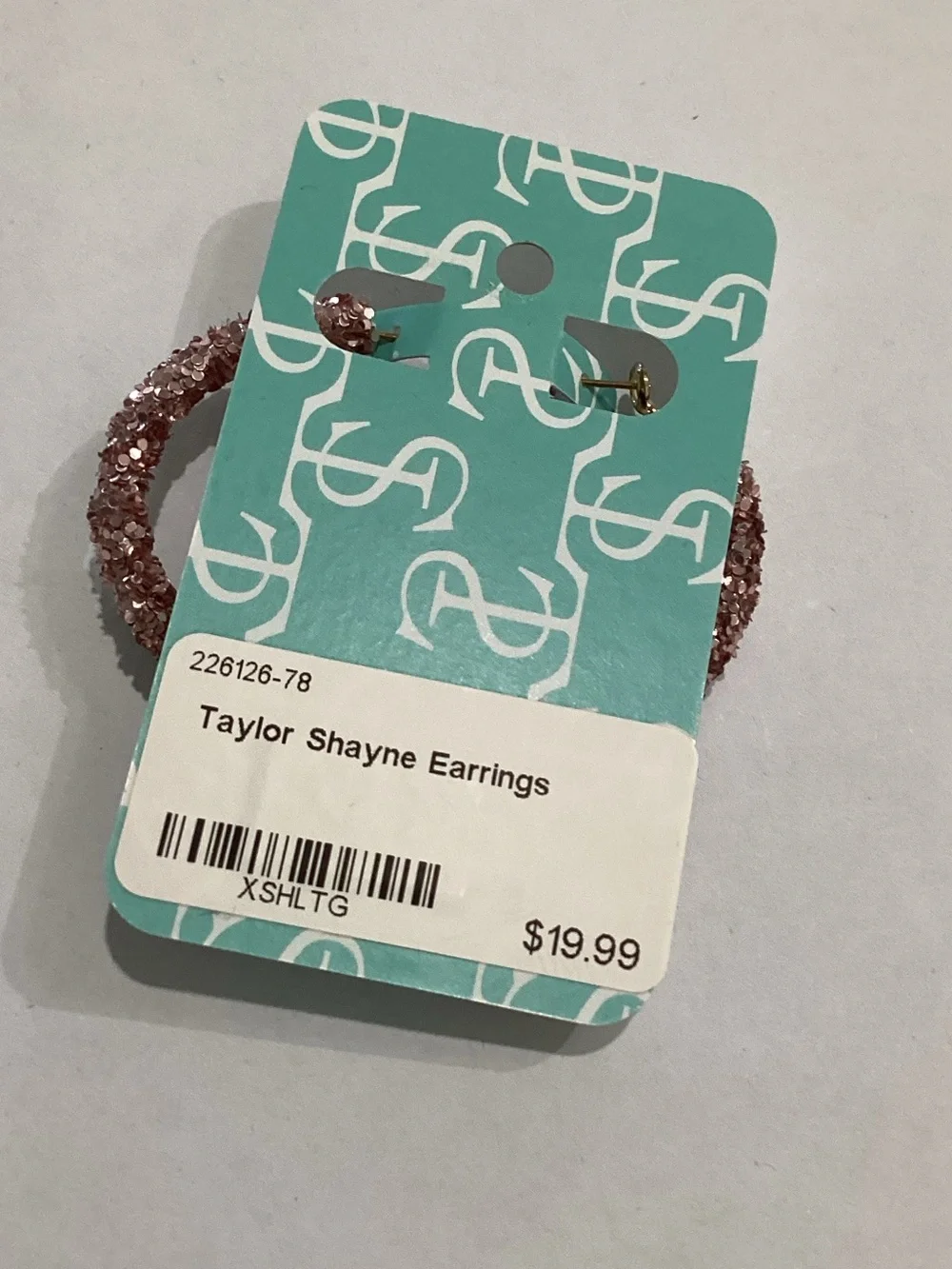Pink‎ Glitter Hoop Earrings